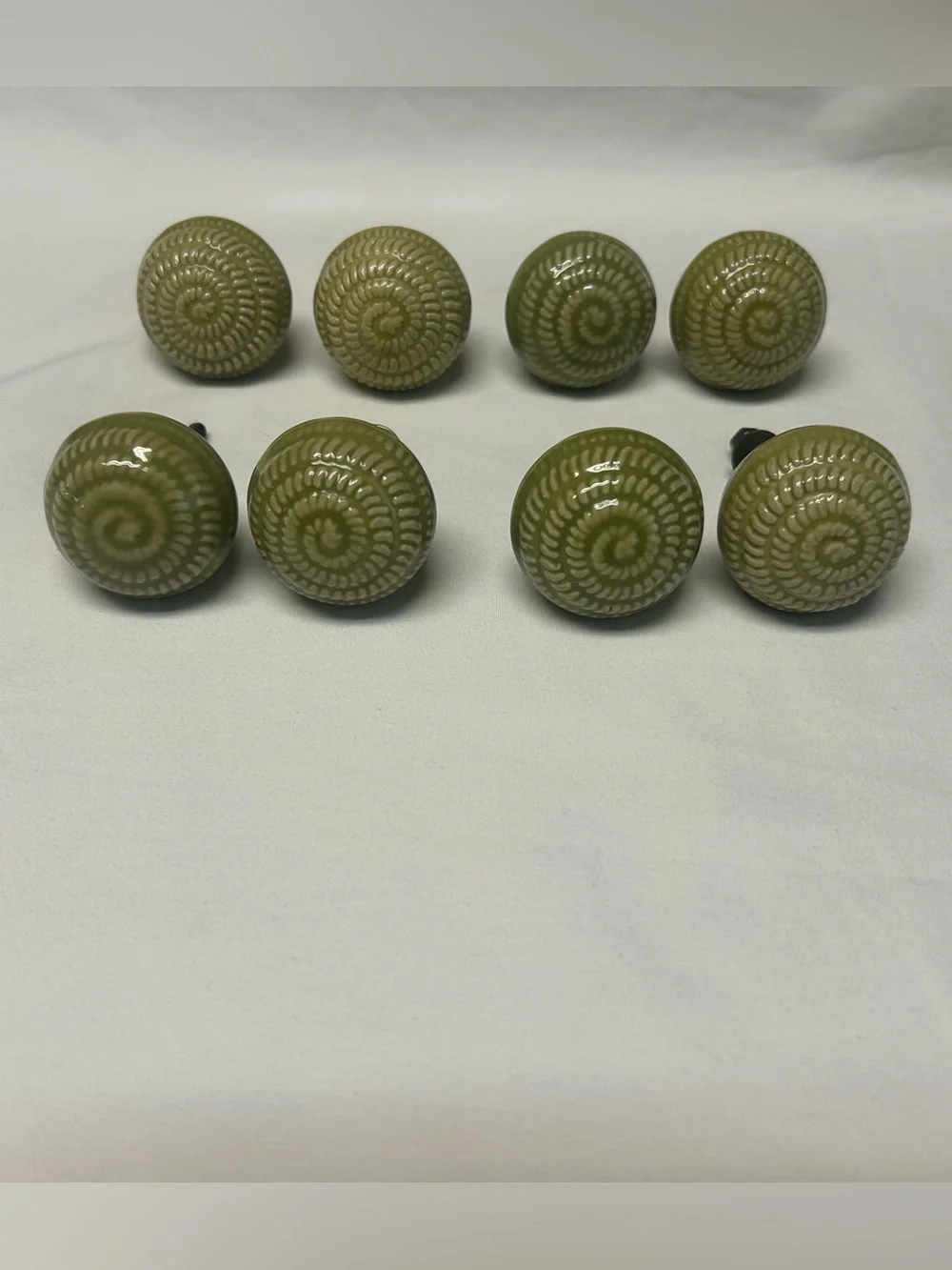 Pier 1 Imports Ceramic Green Drawer Knobs Set of 8